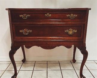 Detail pic Bassett Mahogany Silver Chest, Queen Ann Leg 
- Pool House 