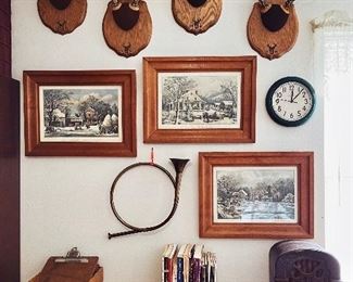 Mounted Deer Horns 
- Pool House 