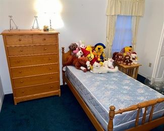 Broyhill Hardrock Maple Twin Bed and Tall Chest. 
- Guest House 
