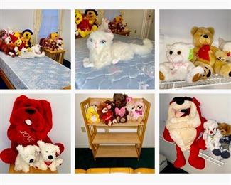 Taz and Friends. Lots of New with Tags stuffies. Barbie Serafina Persian Cat, Pooh too! 
-Guest House 