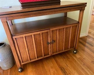 Vintage Modern Walnut Bar Cart