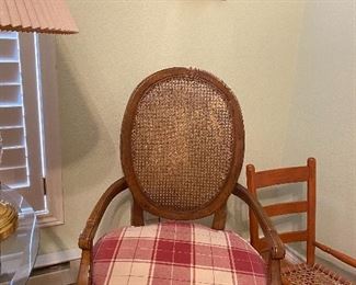 Pair of Drexel Cane Back Arm Chairs
