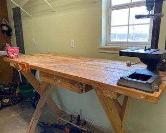 Work table with Drill Press
