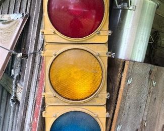 Vintage metal traffic light