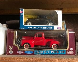 Die-cast Ford replica cars in box
