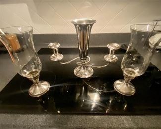 
Sterling silver candle holders