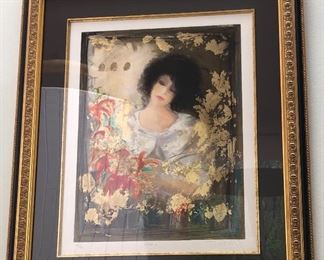 1 of 4 "muse v" by janet treby serigraph on linen original edition 269/385
