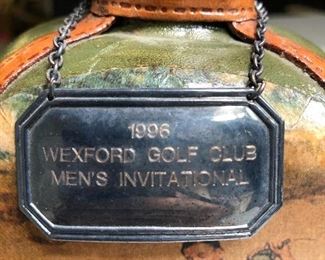 1996 Wexford Golf Club Men's Invitational Leather Wrapped Decanter 2/2