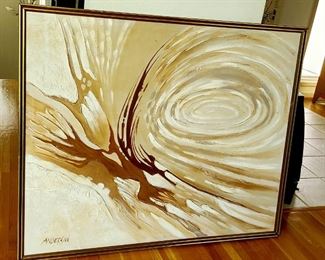 1 of 3 - 1960s Original Large Abstract Oil on Canvas by Anderson