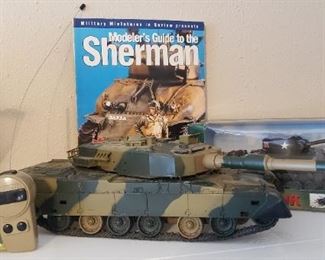 sherman tank toys and book