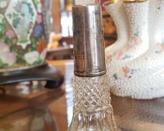 1900s perfume bottle with sterling neck, Henry Perkins and Sons of London