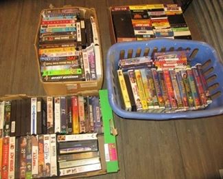 4 boxes of VHS tapes
