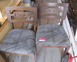 2 Oriental chairs with upolstered seats