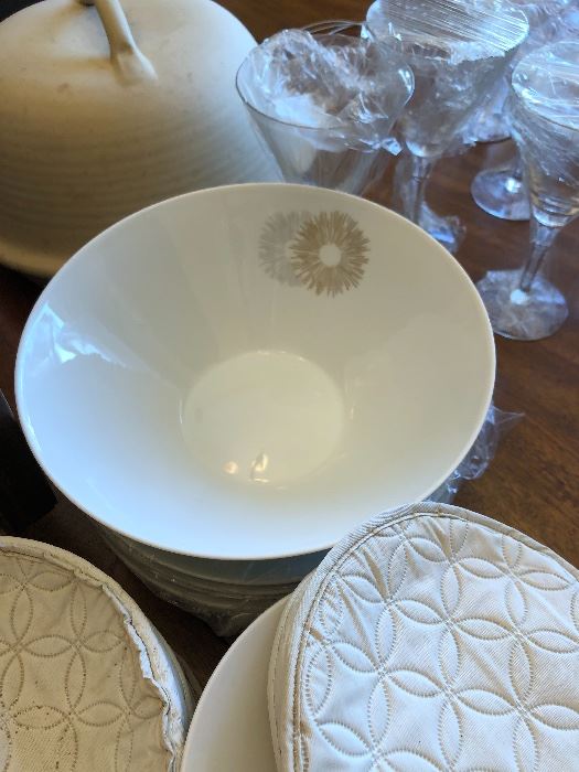 Full set of Rosenthal china in the bloom pattern also in plain white!  Raymond Loewy Starburst design