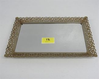 Vintage mirrored vanity tray