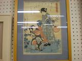Japan original wood block prints, pair