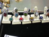 Choice of sterling rings with semi-precious gem stones