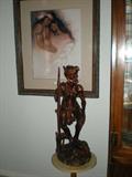 Carved wood warrior $300.00