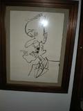 $100.00 large sketch framed KIRK