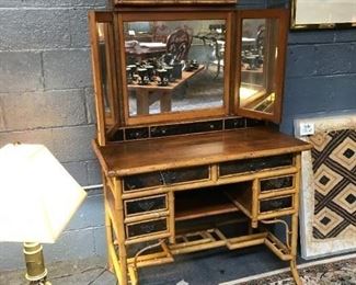 Antique Oriental Bamboo Vanity/Desk 