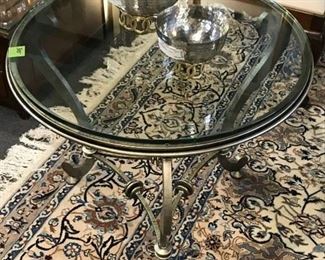 Beautiful Glass with Iron Base Side Table