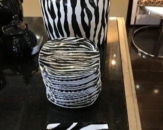 Black and White Animal Print  Glass Ware