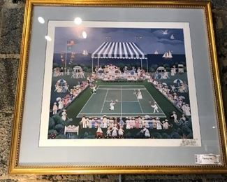 "Remember our Tennis Days" By Byer Signed and Numbered Print 2/300 by 25" x 28"