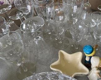 Clear glass wine glasses