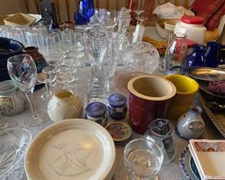 Pottery, glassware