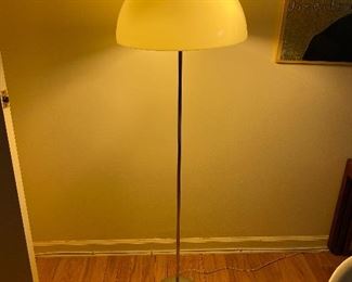 Vintage Walter Von Nessen Chrome floor Lamp with Mushroom shade