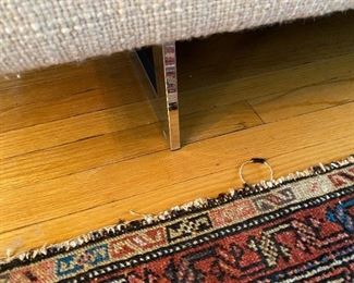 Jens Risom 3 Cushion Lounge Sofa with Polished Aluminum Sleigh Base 78w x 32d x 26h