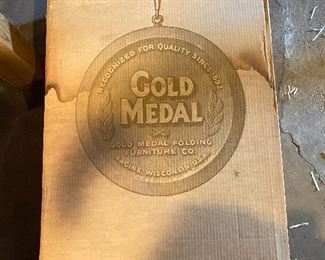 4, Vintage Gold Medal Directors chairs, we pulled them out of the box.