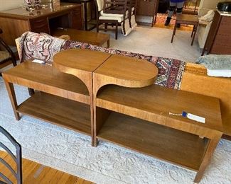 Pair of Unique Side Tables turned to make a console 15"w 34"d 29"h