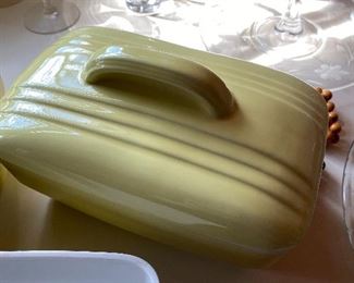 Vintage Hall Pottery Westinghouse Refrigerator Covered Dish Lemon Rectangular