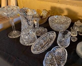 Crystal, cut and pressed Glass