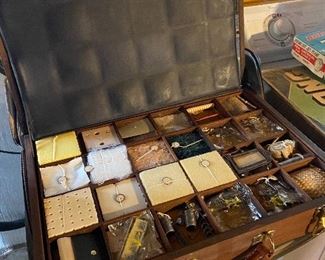 Jens Risom, Vintage Salesman sample case, Woods, fabrics, fillers, springs, straps