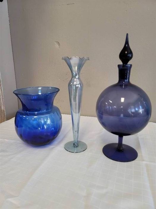 Blue Glass Vases