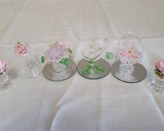 Miniature Glass Flower Figurines