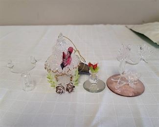 Miniature Glass Bird Figurines
