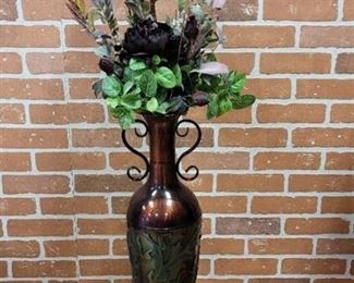 Tall Tin Vase w/ Greenery
