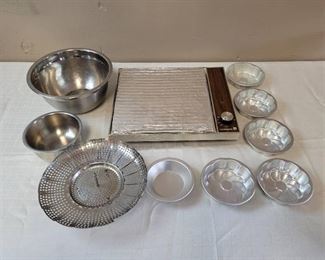 Mixing Bowls, Pie Tins and Hot Plate