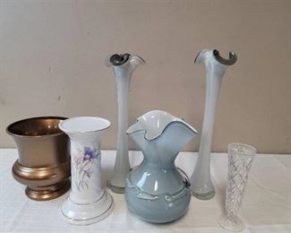 Assortment of Vases- 3 Fancy Glass