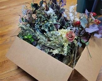 Box of Fancy Greenery and Flowers