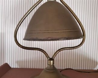 Antique adjustable brass table lamp