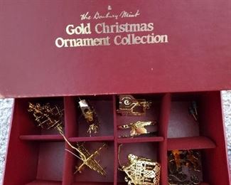 Danbury Mint Gold Christmas ornament collection (total of 3 boxes)