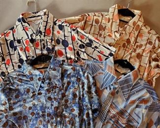 1970s polyester men's disco shirts
