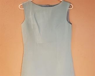 Vintage ice blue dress with layered decorative hem