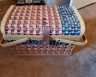 American flag picnic basket