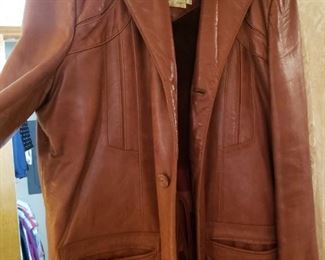 vintage leather men's coat