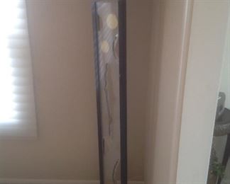 Modern floor lamp measures 65" t x 24" round top. Metal and glass .  Presale $95.